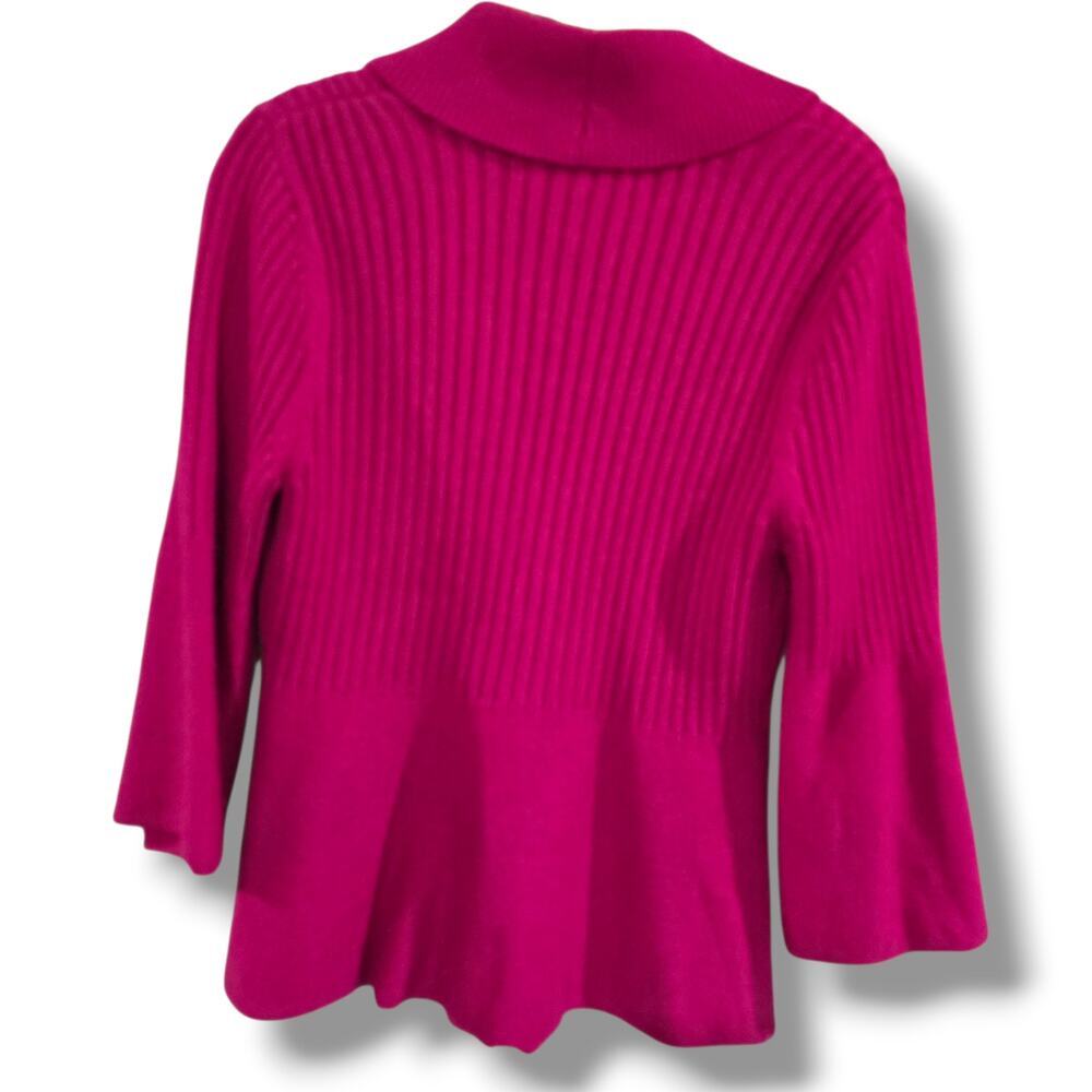 Nine West Women’s Fuchsia Ribbed Knit Cardigan – Gently Used size small - Picture 3 of 6